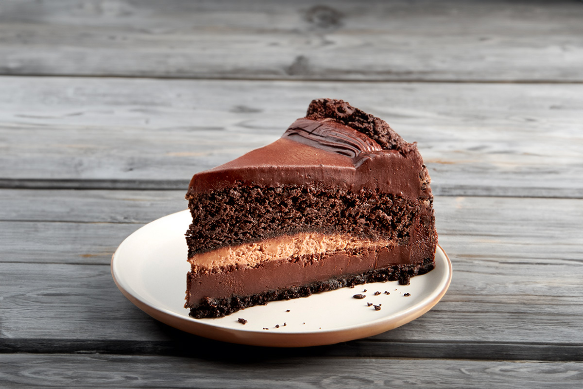 Single slice of Ultimate Chocolate Cake